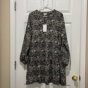 NWT Cotton Bleu Navy Boho Paisley Dress